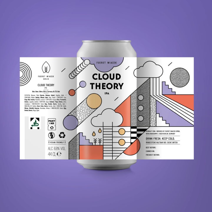Cloud Theory - a 6.8 % IPA from FUERST WIACEK, a craft beer brewery in Berlin - Dry-hopped with Citra, Ekuanot & Idaho 7