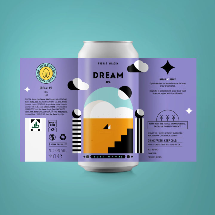 Dream #3 - a 6.8 % IPA from FUERST WIACEK, a craft beer brewery in Berlin - Dry-hopped with Citra & Amarillo