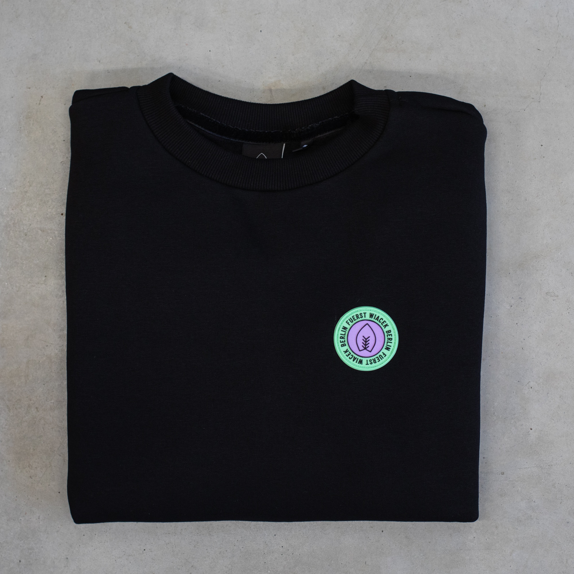 Logo Sweatshirt - Black w/ Green & Purple Logo — FUERST WIACEK