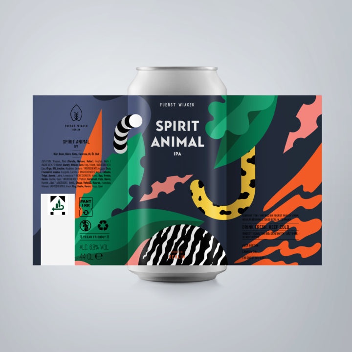 Spirit Animal - a 6.8 % IPA from FUERST WIACEK, a craft beer brewery in Berlin - Dry-hopped with Citra, Mosaic & Idaho 7