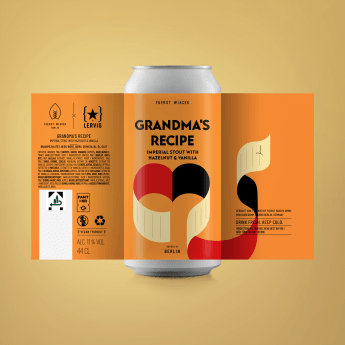 Grandma's Recipe - an 11.0 % Imperial Stout with Hazelnut & Vanilla from FUERST WIACEK, a craft beer brewery in Berlin in collaboration with Lervig