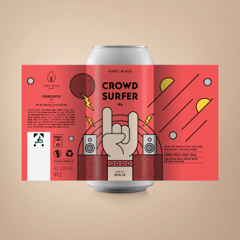 Crowdsurfer - a 6.2 % IPA from FUERST WIACEK, a craft beer brewery in Berlin - Dry-hopped with Citra & Columbus